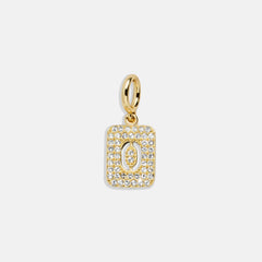 Block Pavé Number Cluster Charm - 0
