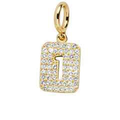 Block Pavé Number Cluster Charm - 1
