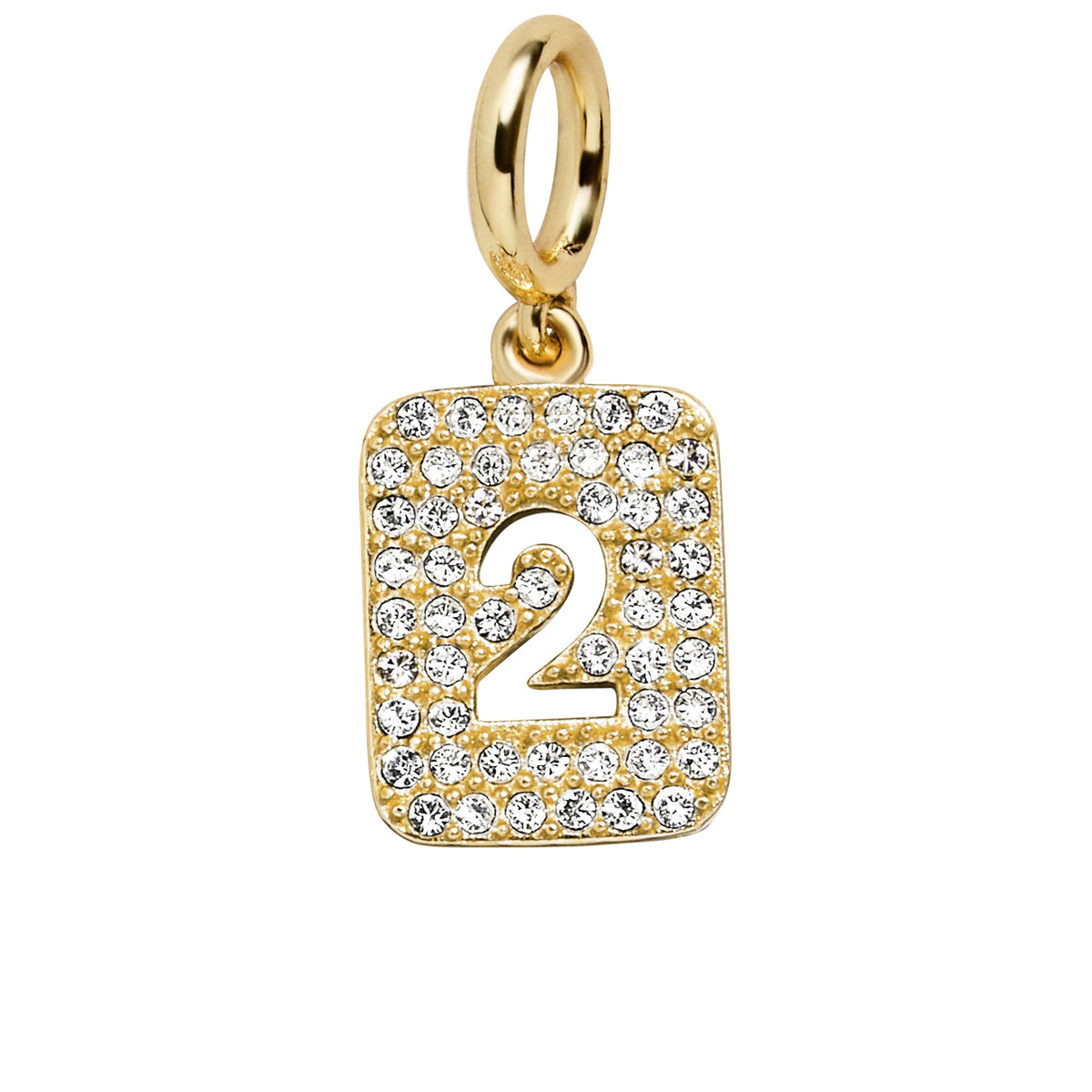 Block Pavé Number Cluster Charm - 2