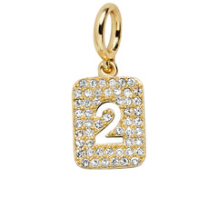 Block Pavé Number Cluster Charm - 2