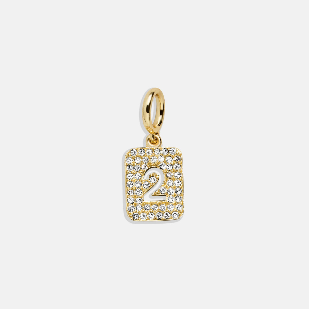 Block Pavé Number Cluster Charm - 2