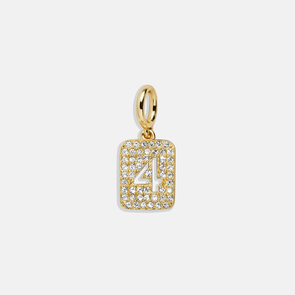 Block Pavé Number Cluster Charm - 4