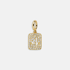 Block Pavé Number Cluster Charm - 4