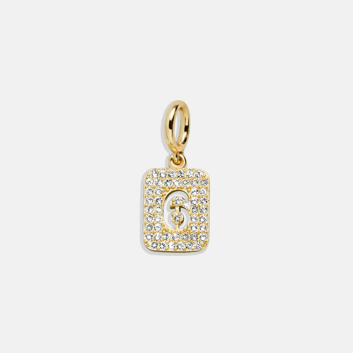 Block Pavé Number Cluster Charm - 6