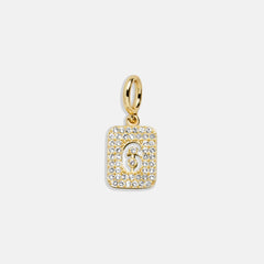 Block Pavé Number Cluster Charm - 6