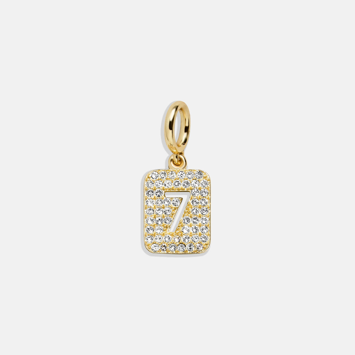Block Pavé Number Cluster Charm - 7