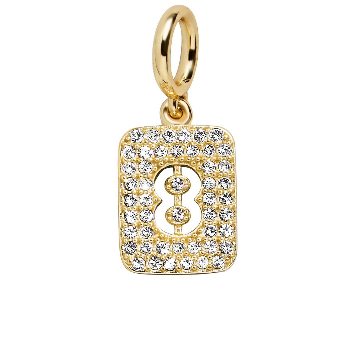 Block Pavé Number Cluster Charm - 8