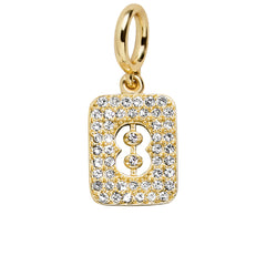 Block Pavé Number Cluster Charm - 8