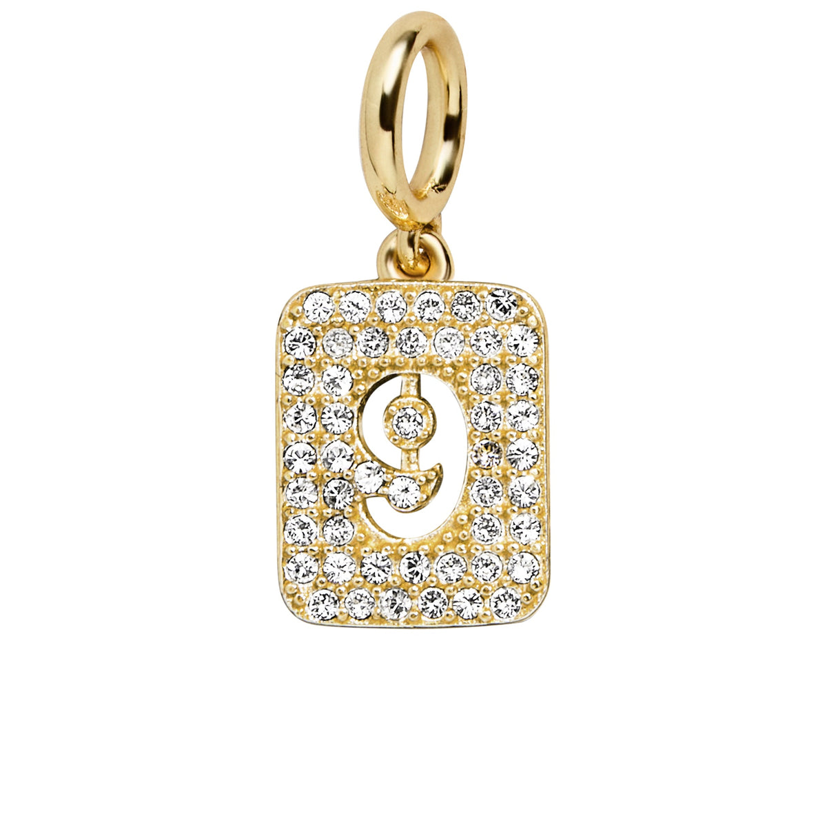 Block Pavé Number Cluster Charm - 9