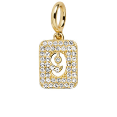 Block Pavé Number Cluster Charm - 9