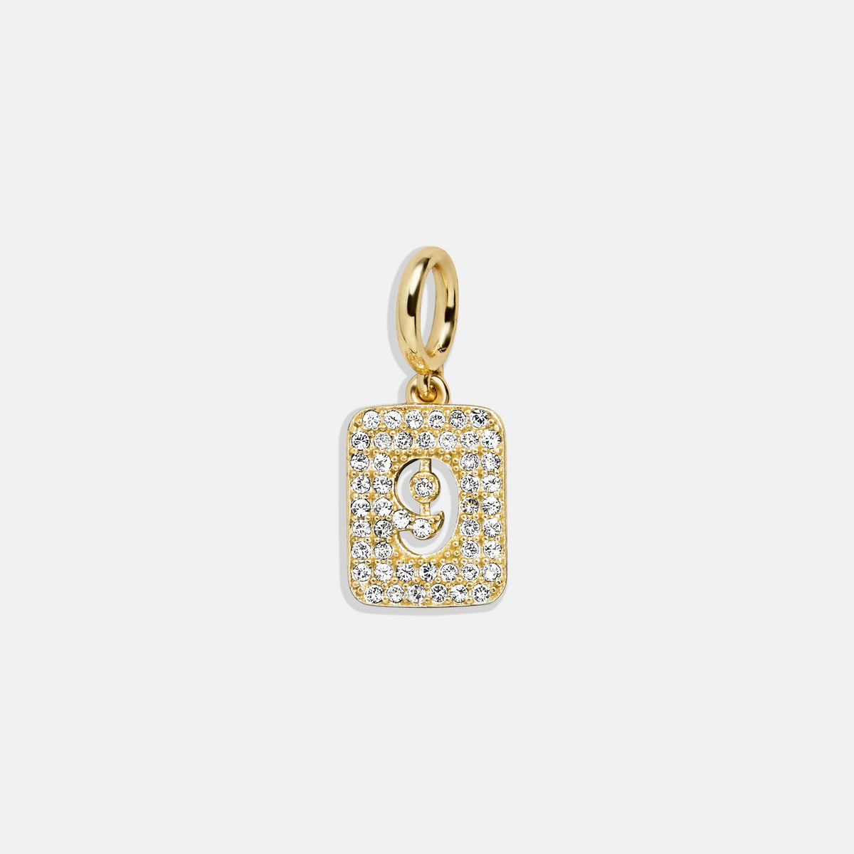 Block Pavé Number Cluster Charm - 9