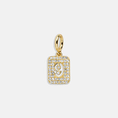 Block Pavé Number Cluster Charm - 9