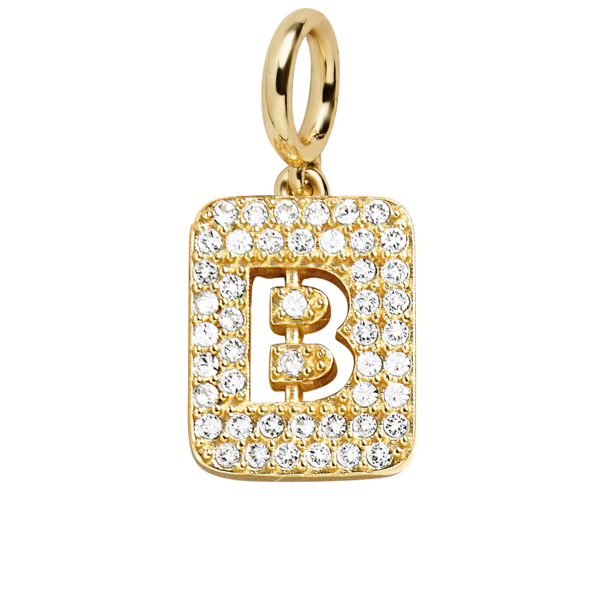 Block Pavé Initial Cluster Charm - B