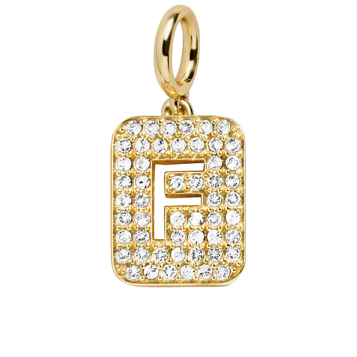 Block Pavé Initial Cluster Charm - F