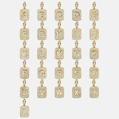 Block Pavé Initial Cluster Charm - L