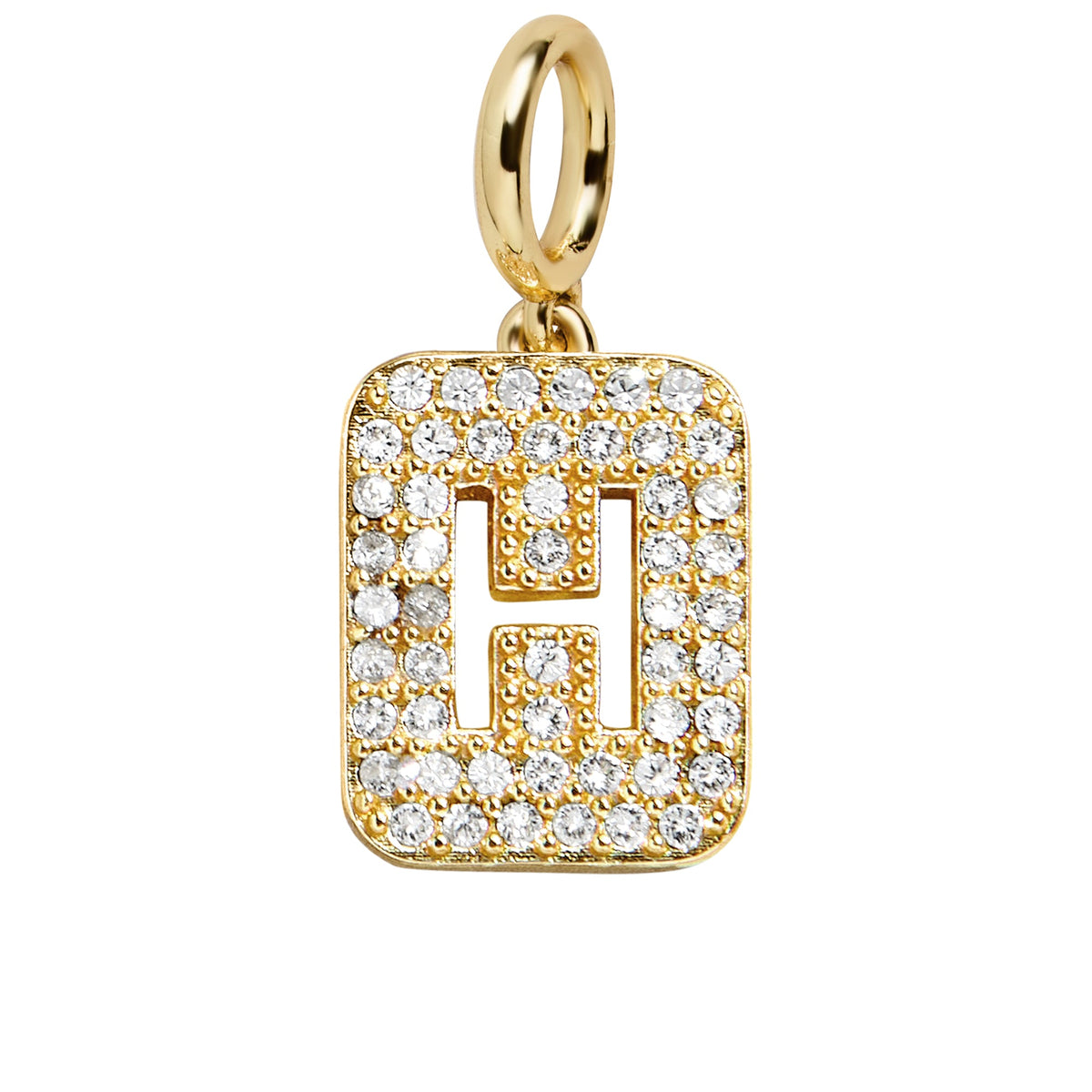 Block Pavé Initial Cluster Charm - H