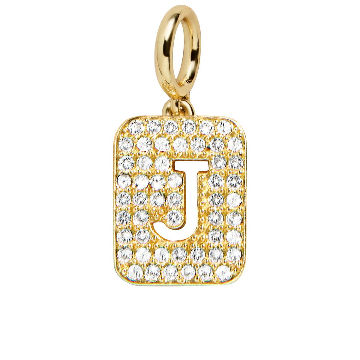 Block Pavé Initial Cluster Charm - J