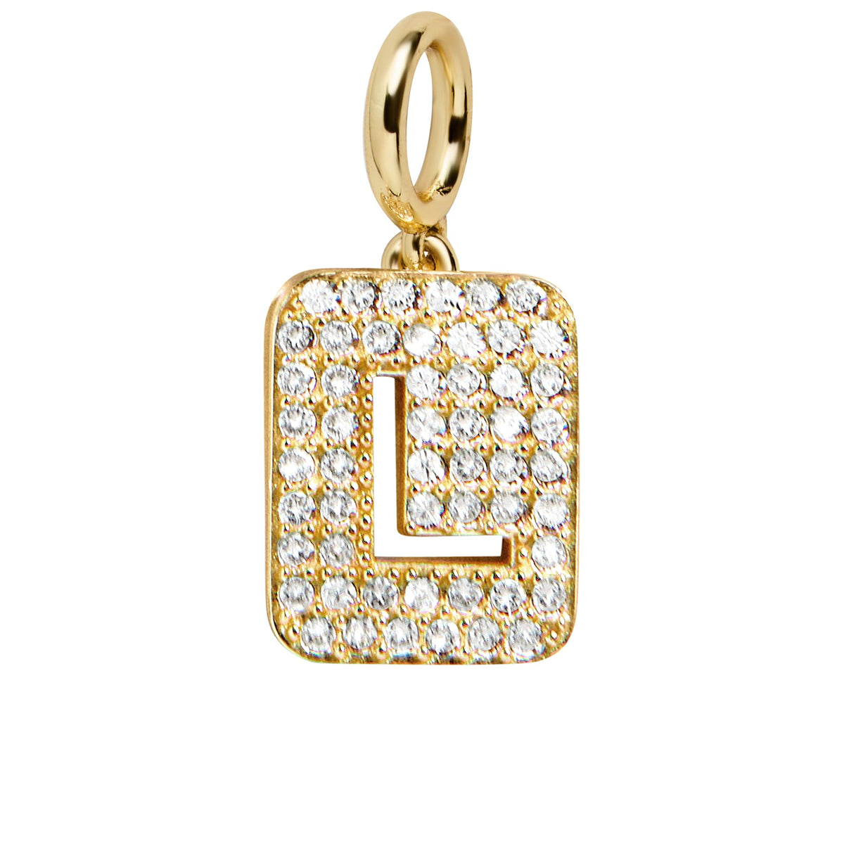 Block Pavé Initial Cluster Charm - L
