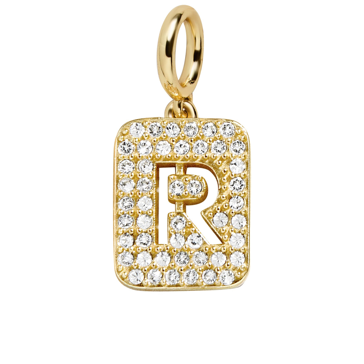 Block Pavé Initial Cluster Charm - R