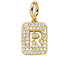Block Pavé Initial Cluster Charm - R