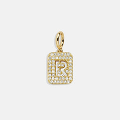 Block Pavé Initial Cluster Charm - R