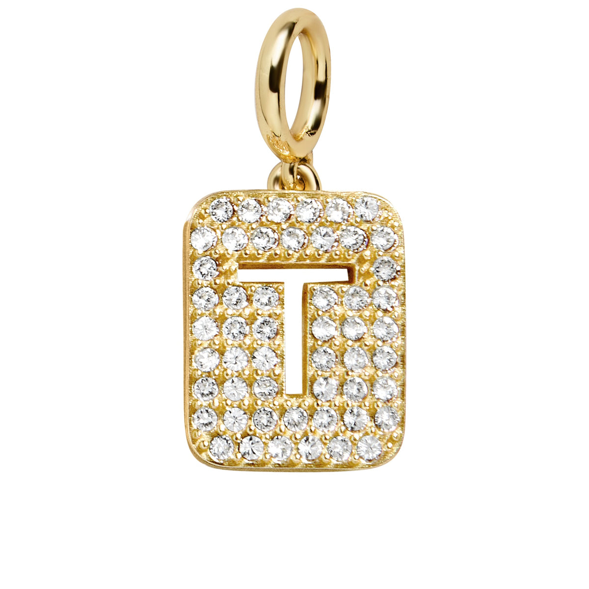 Block Pavé Initial Cluster Charm - T