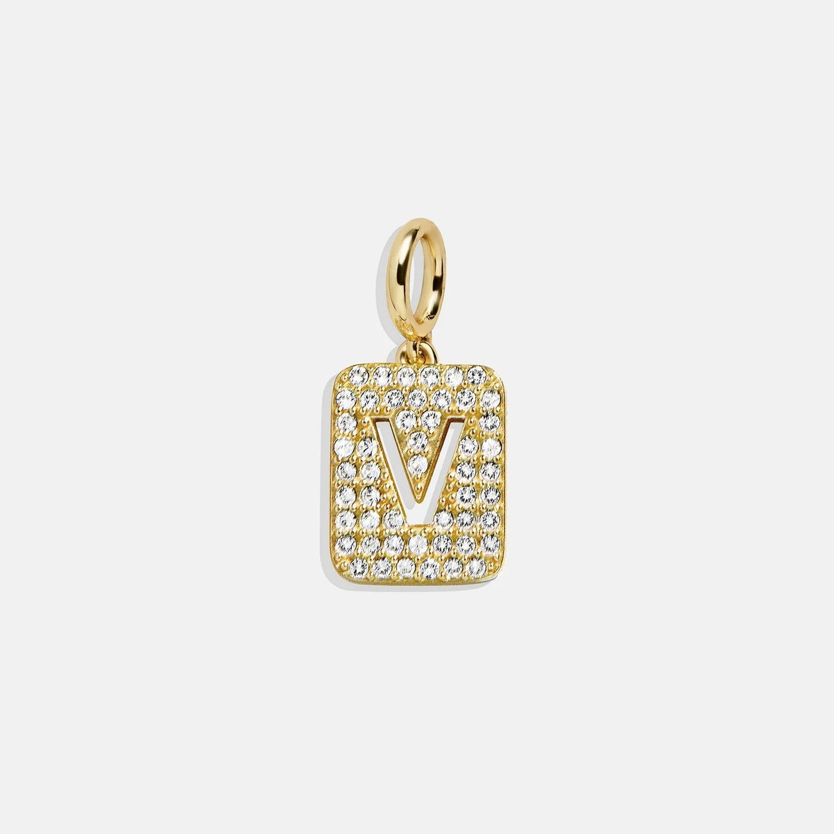 Block Pavé Initial Cluster Charm - V