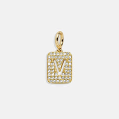 Block Pavé Initial Cluster Charm - V