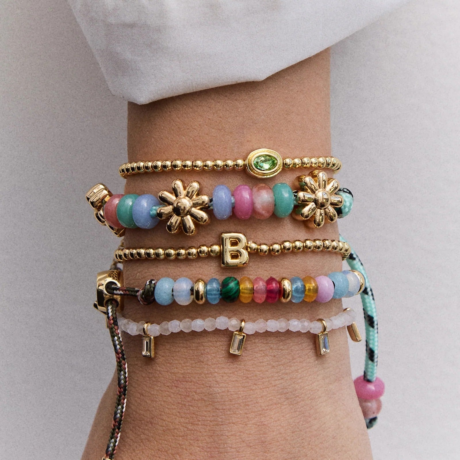 Bubble Letter Pisa Bracelet - Initial Pisa Bracelet
