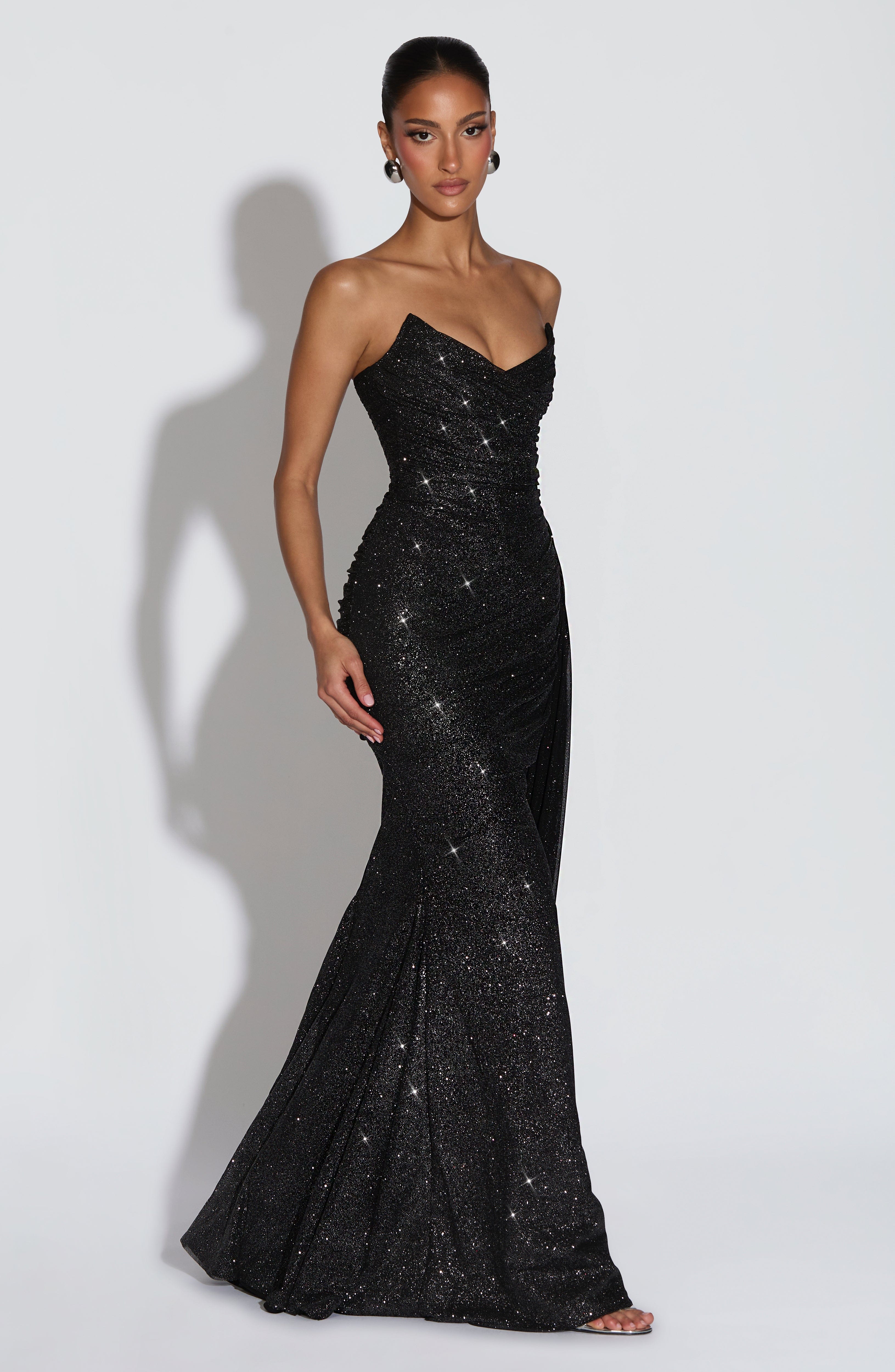 Ashika Maxi Dress - Black Sparkle