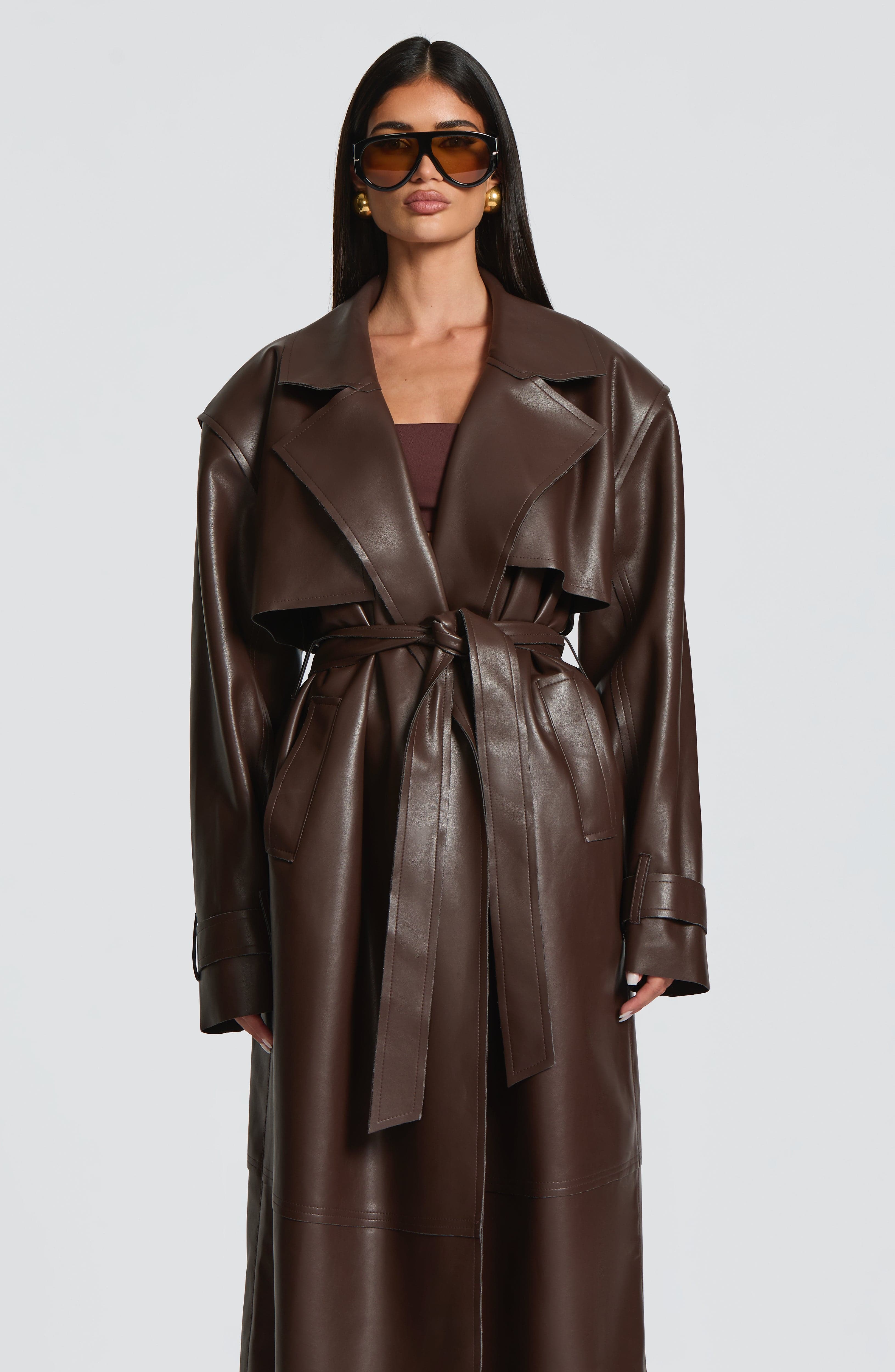 Bridget Trench Coat - Plum Brown