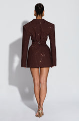 Elvira Mini Dress - Plum Brown Sparkle