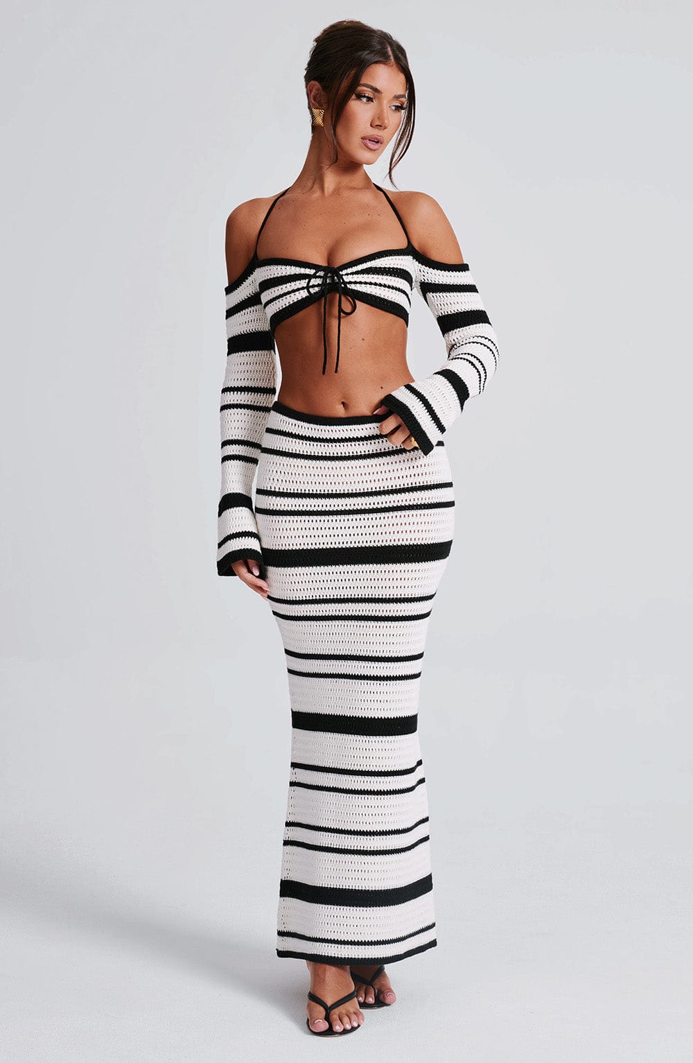 Georgia Maxi Skirt - Black/White