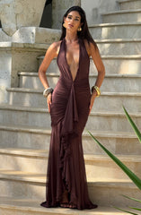 Janessa Maxi Dress - Plum Brown