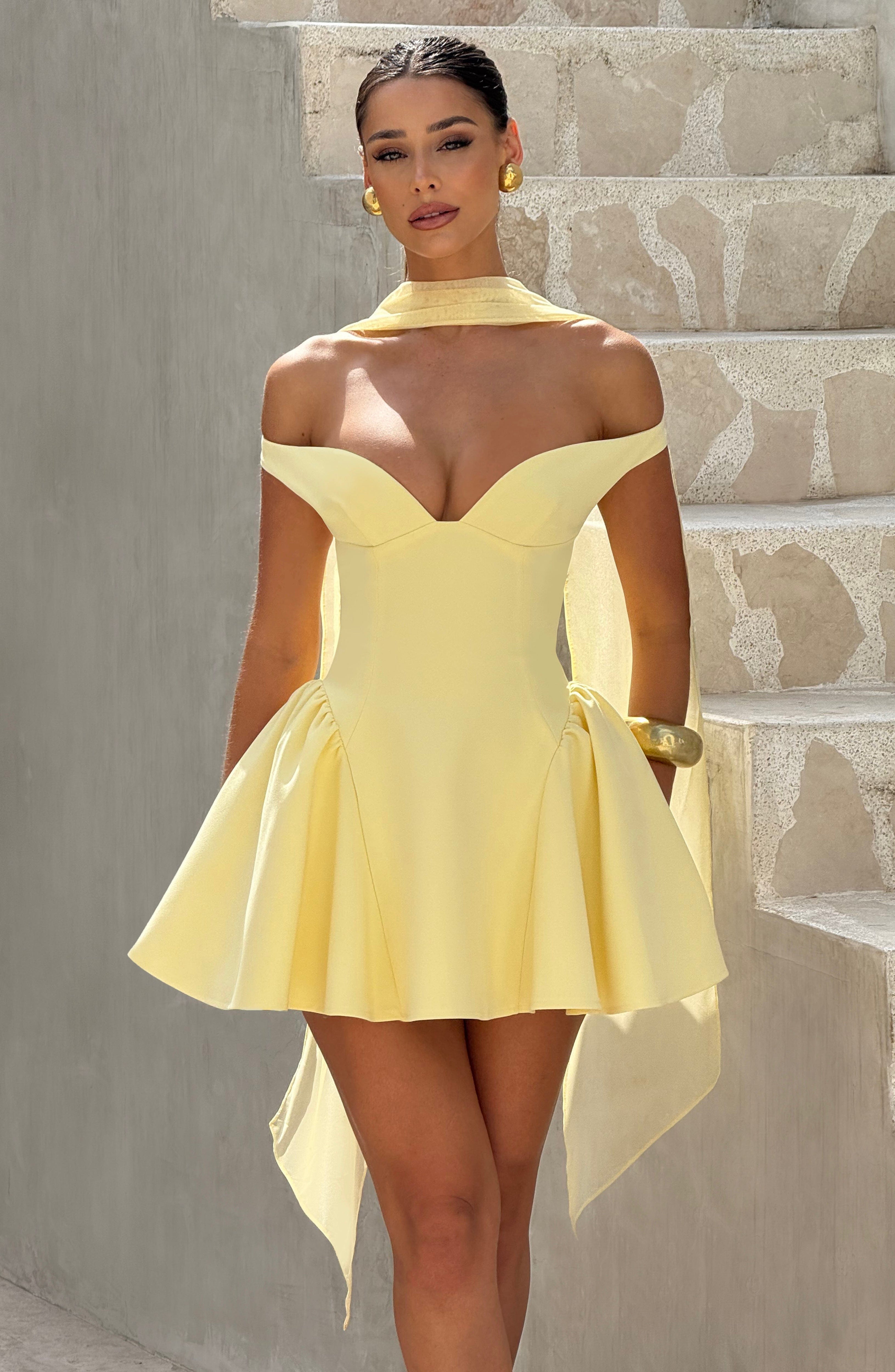 Marla Mini Dress - Lemon