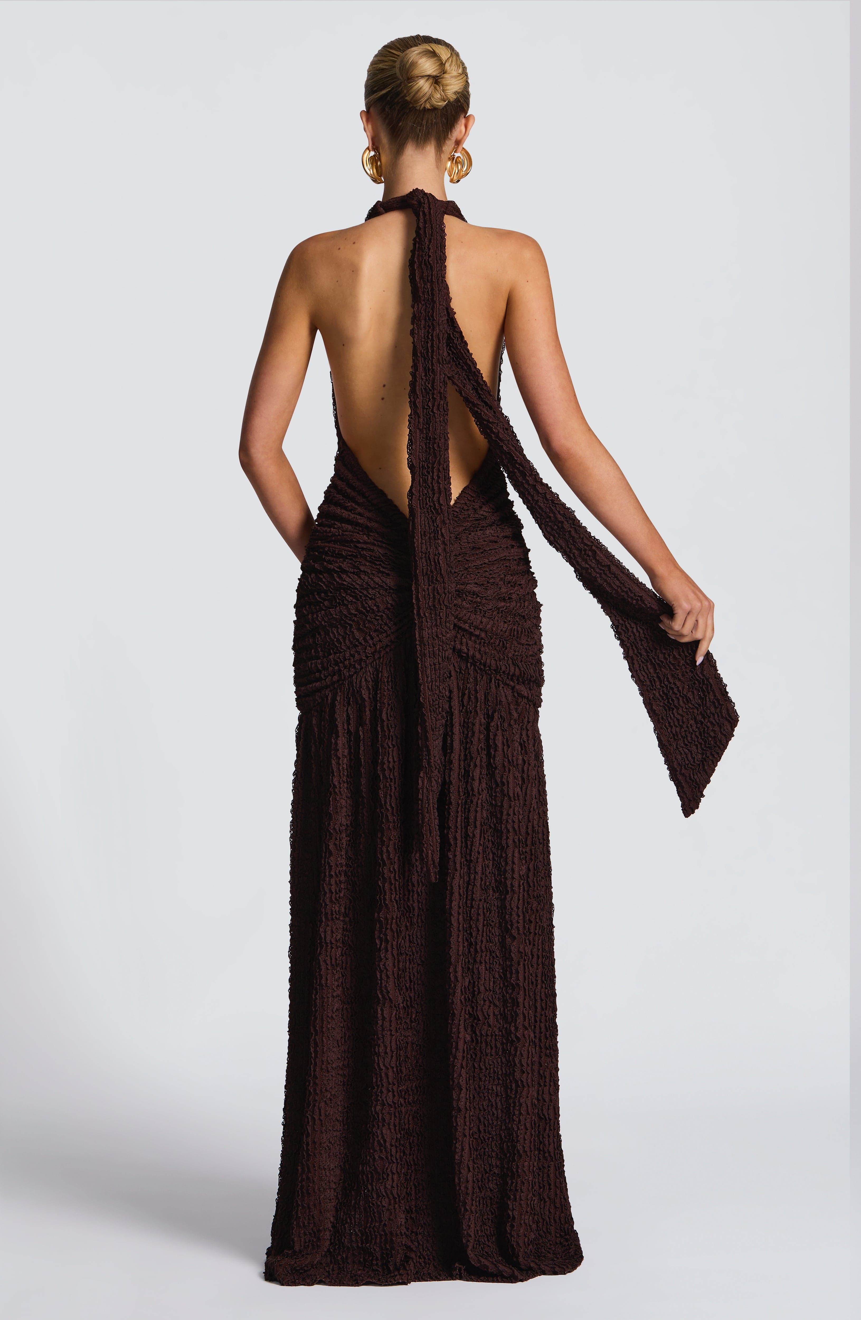 Minerva Maxi Dress - Plum Brown