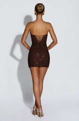 Mirabella Mini Dress - Plum Brown