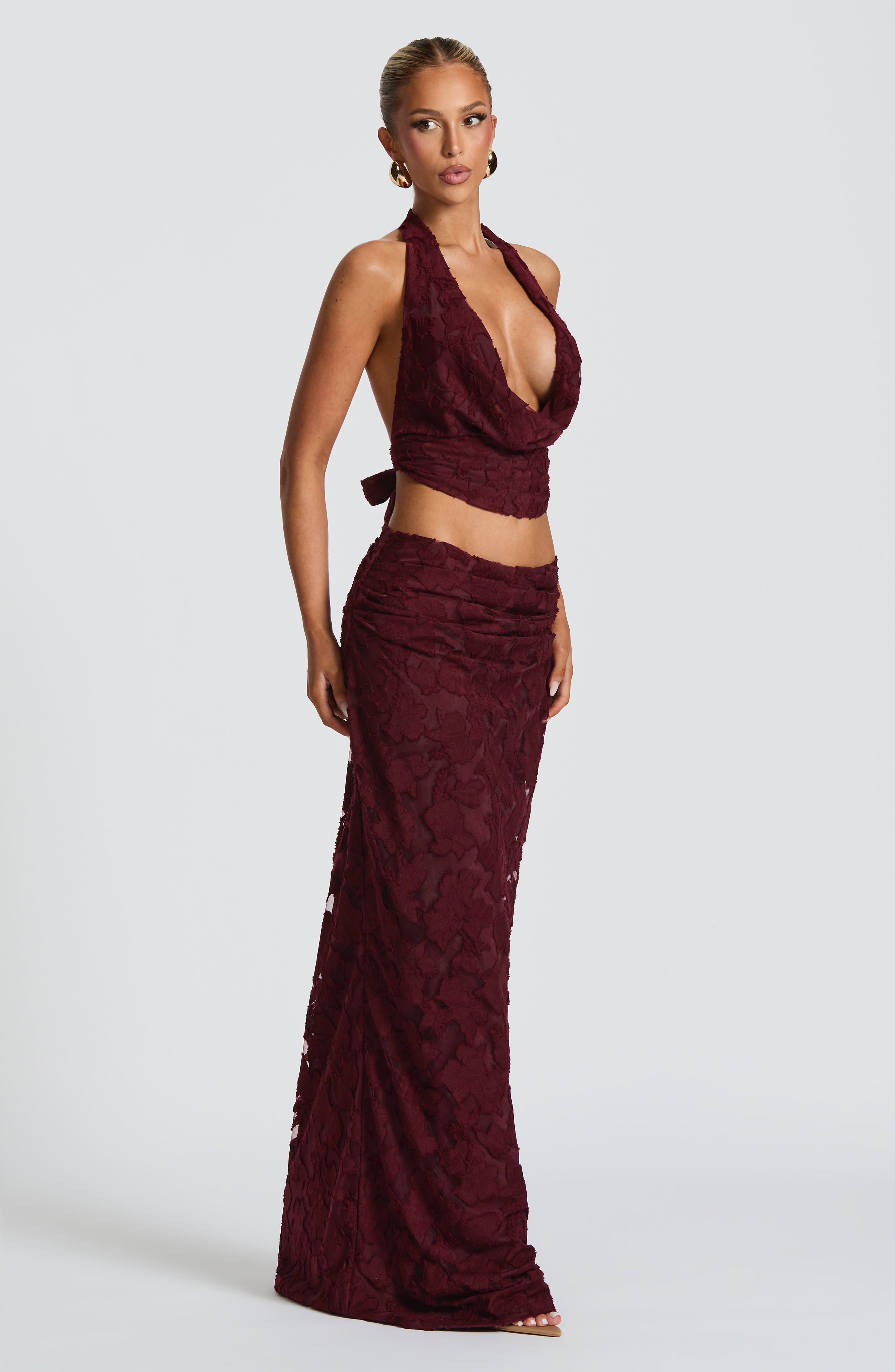 Myra Maxi Skirt - Cherry Lacquer
