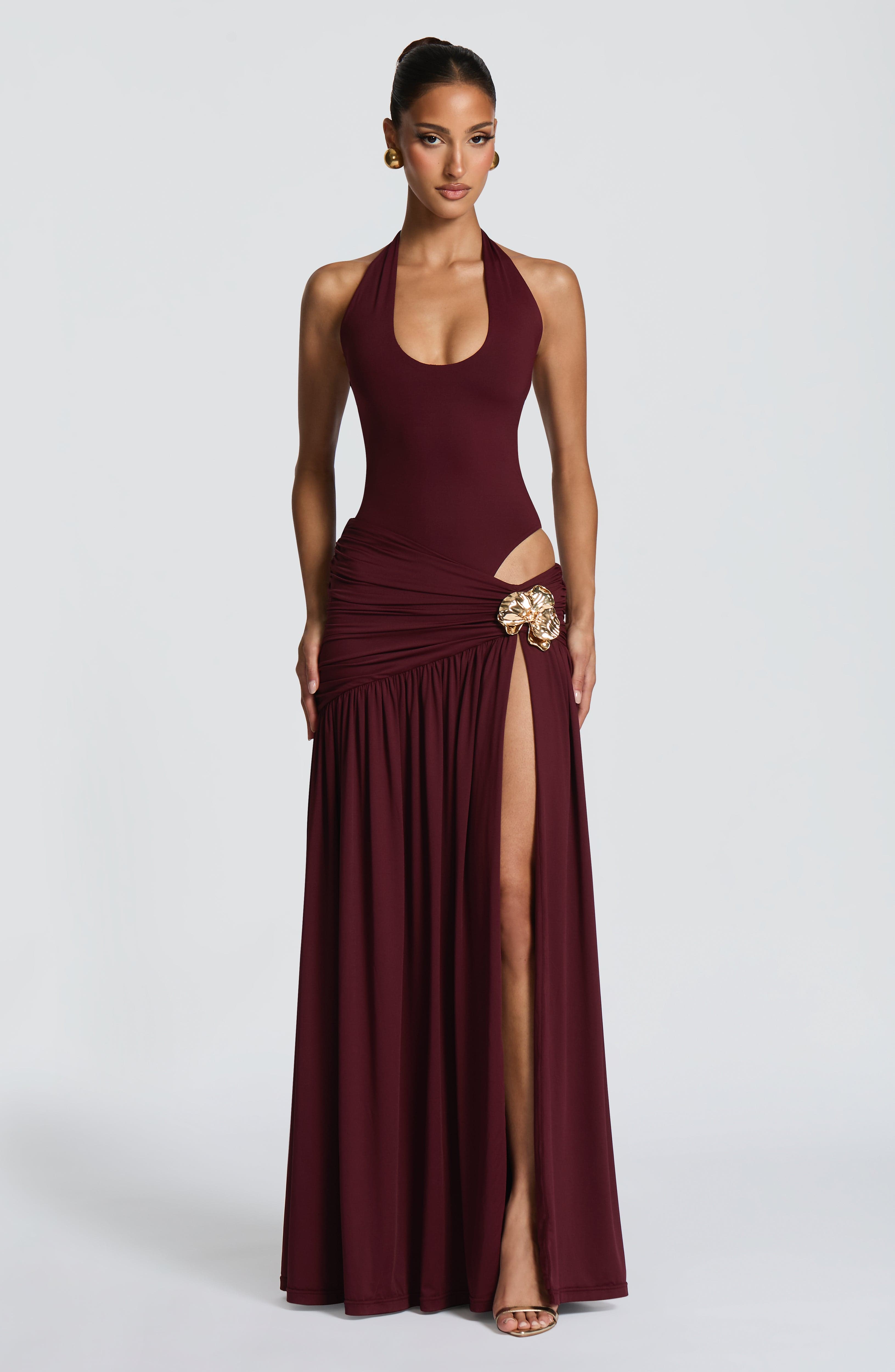 Saira Maxi Skirt - Cherry Lacquer