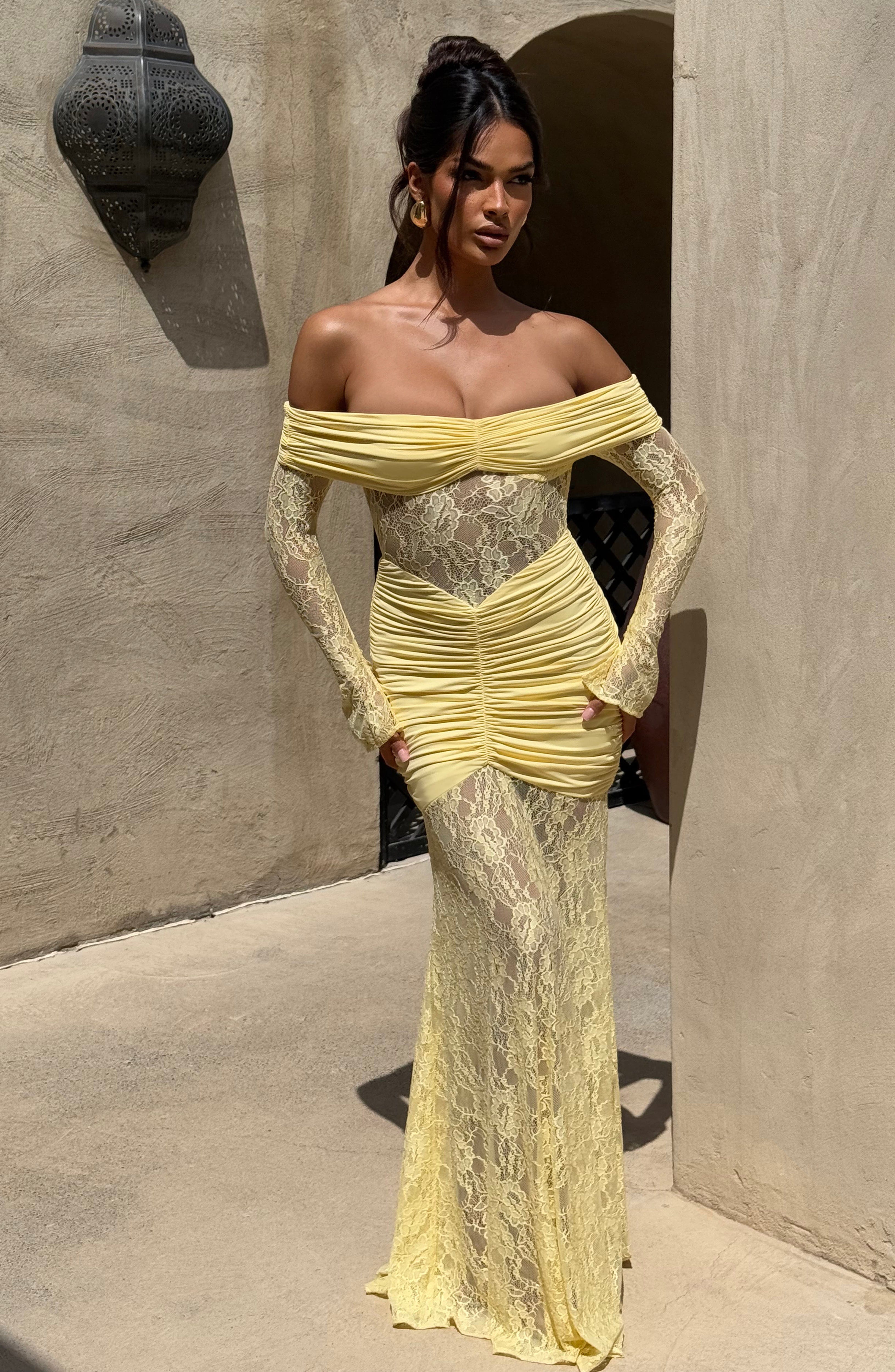 Sauline Maxi Dress - Lemon
